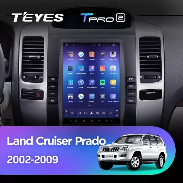 Штатная магнитола Tesla style Teyes TPRO 2 3/32 Toyota Land Cruiser Prado 120 (2002-2009) Тип-B