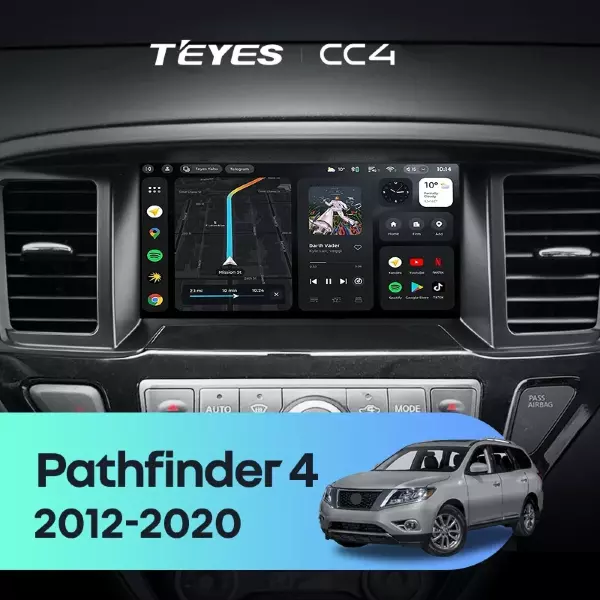 Штатная магнитола Teyes CC4 8/128 Nissan Pathfinder 4 R52 (2012-2020) F1