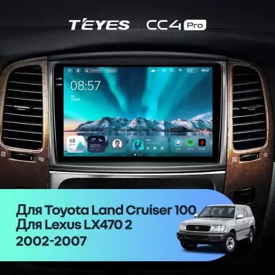 Штатная магнитола Teyes CC4 Pro 12/256 Lexus LX470 J100 2 (2002-2007) Тип-C