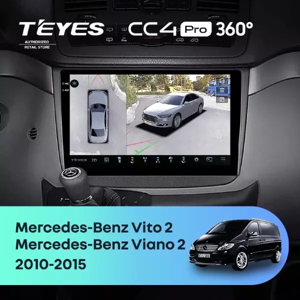 Штатная магнитола Teyes CC4 Pro 360 12/256 Mercedes-Benz Vito W639 (2010-2015)
