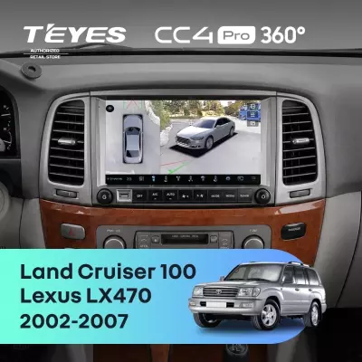Штатная магнитола Teyes CC4 Pro 360 8/128 Lexus LX470 (2002-2007) F2 Тип-C