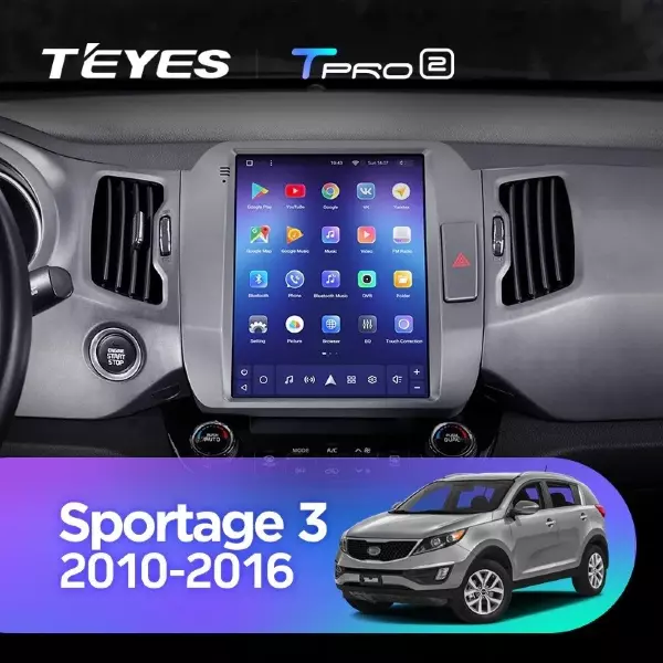 Штатная магнитола Tesla style Teyes TPRO 2 4/64 Kia Sportage 3 SL (2010-2016) Тип-C