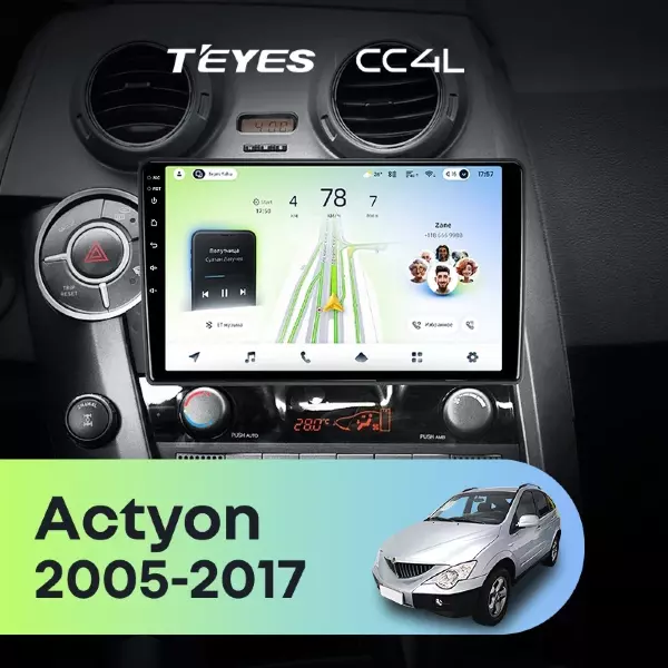 Штатная магнитола Teyes CC4L 6/64 SsangYong Actyon Sports (2005-2017)