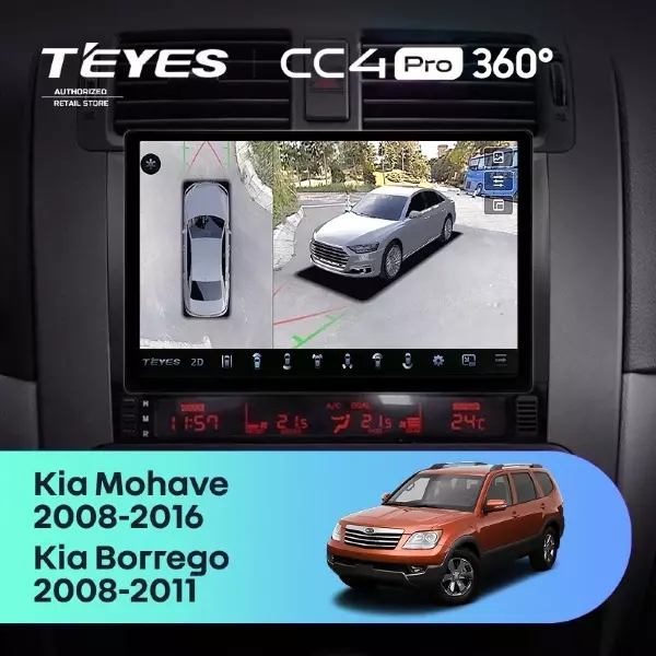 Штатная магнитола Teyes CC4 Pro 360 8/128 Kia Mohave (2008-2016) (11")
