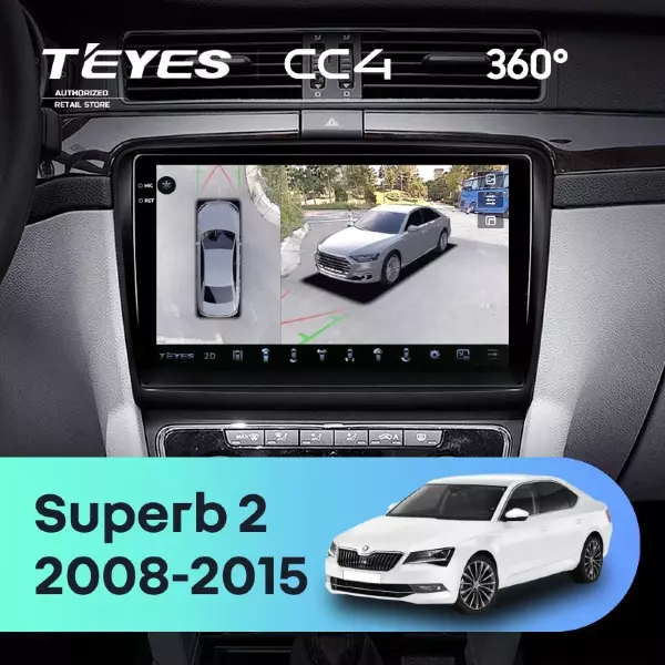 Штатная магнитола Teyes CC4 360 8/128 Skoda Superb 2 B6 (2008-2015)