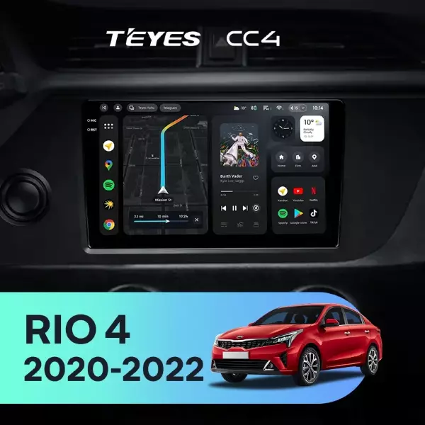 Штатная магнитола Teyes CC4 8/128 Kia Rio 4 IV FB (2020-2022)