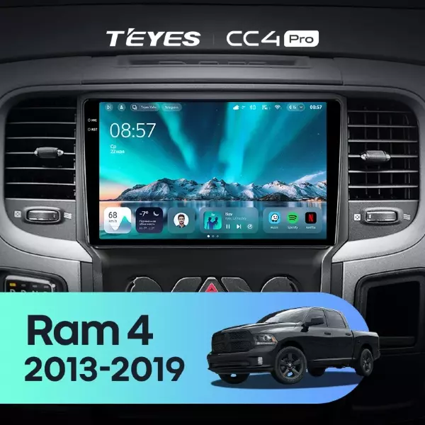 Штатная магнитола Teyes CC4 Pro 12/256 Dodge Ram 4 DJ DS (2013-2019) F3