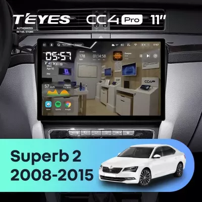 Штатная магнитола Teyes CC4 Pro 12/256 Skoda Superb 2 B6 (2008-2015) (11")