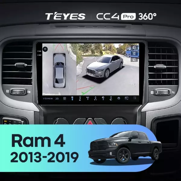 Штатная магнитола Teyes CC4 Pro 360 12/256 Dodge Ram 4 DJ DS (2013-2019) F3