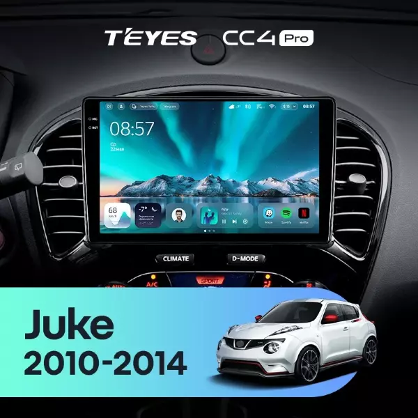 Штатная магнитола Teyes CC4 Pro 8/128 Nissan Juke (2010-2014)