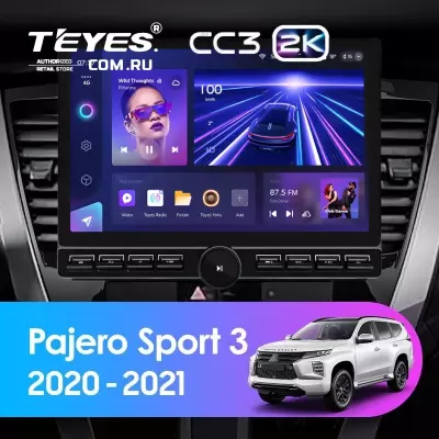 Штатная магнитола Teyes CC3 2K 6/128 Mitsubishi Pajero Sport 3 (2020-2021) (13" с кнопками)