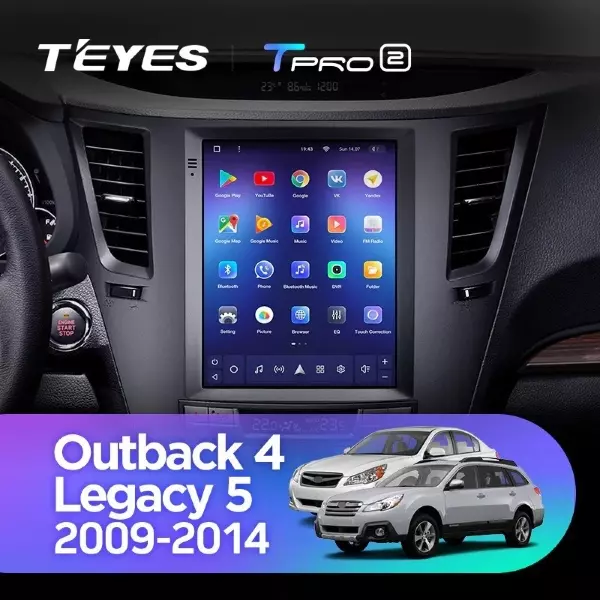 Штатная магнитола Tesla style Teyes TPRO 2 3/32 Subaru Outback 4 BR Legacy 5 (2009-2014)