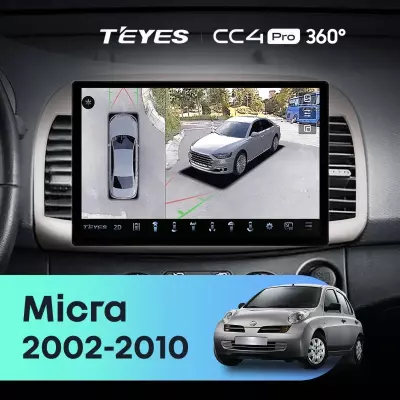 Штатная магнитола Teyes CC4 Pro 360 12/256 Nissan Micra K12 (2002-2010) (11")