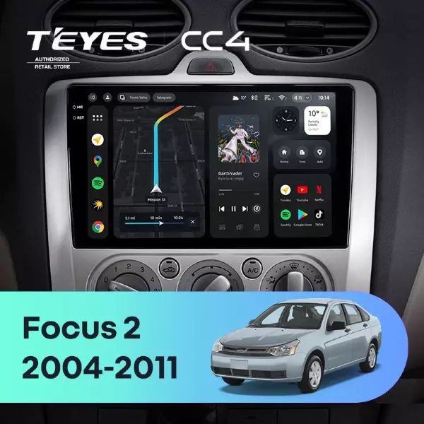 Штатная магнитола Teyes CC4 8/128 Ford Focus 2 Mk 2 (2004-2011) F2