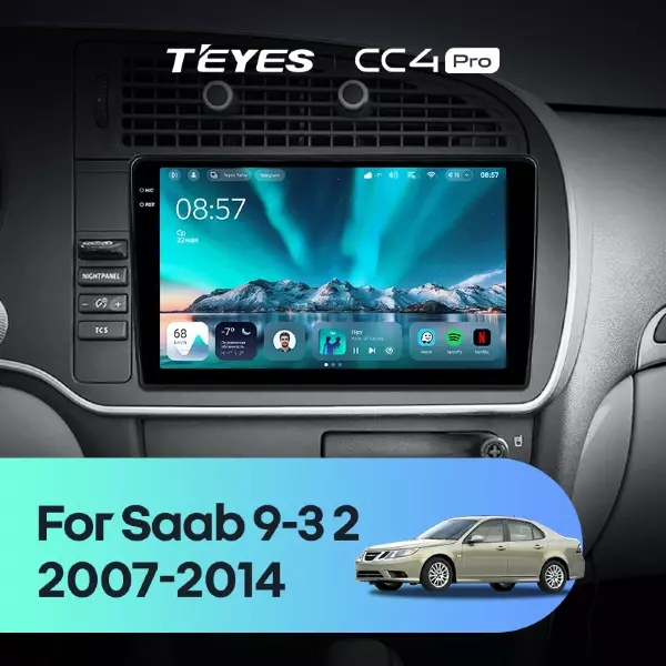 Штатная магнитола Teyes CC4 Pro 12/256 Saab 9-3 2 (2007-2014)