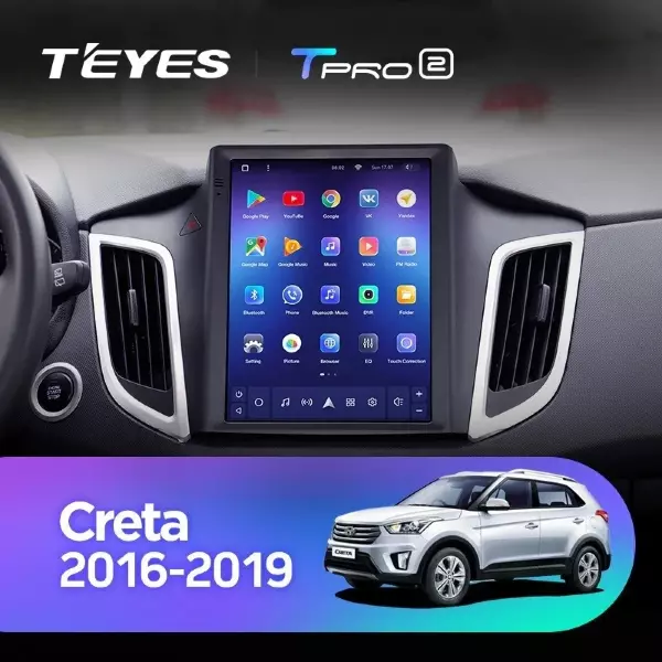 Штатная магнитола Tesla style Teyes TPRO 2 4/64 Hyundai Creta (2015-2019)