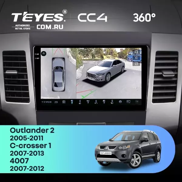 Штатная магнитола Teyes CC4 360 6/64 Peugeot 4007 (2007-2012) Декор Тип-B
