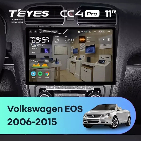 Штатная магнитола Teyes CC4 Pro 12/256 Volkswagen EOS (2006-2015) (11")