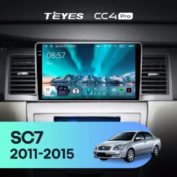 Штатная магнитола Teyes CC4 Pro 12/256 Geely SC7 (2011-2015)